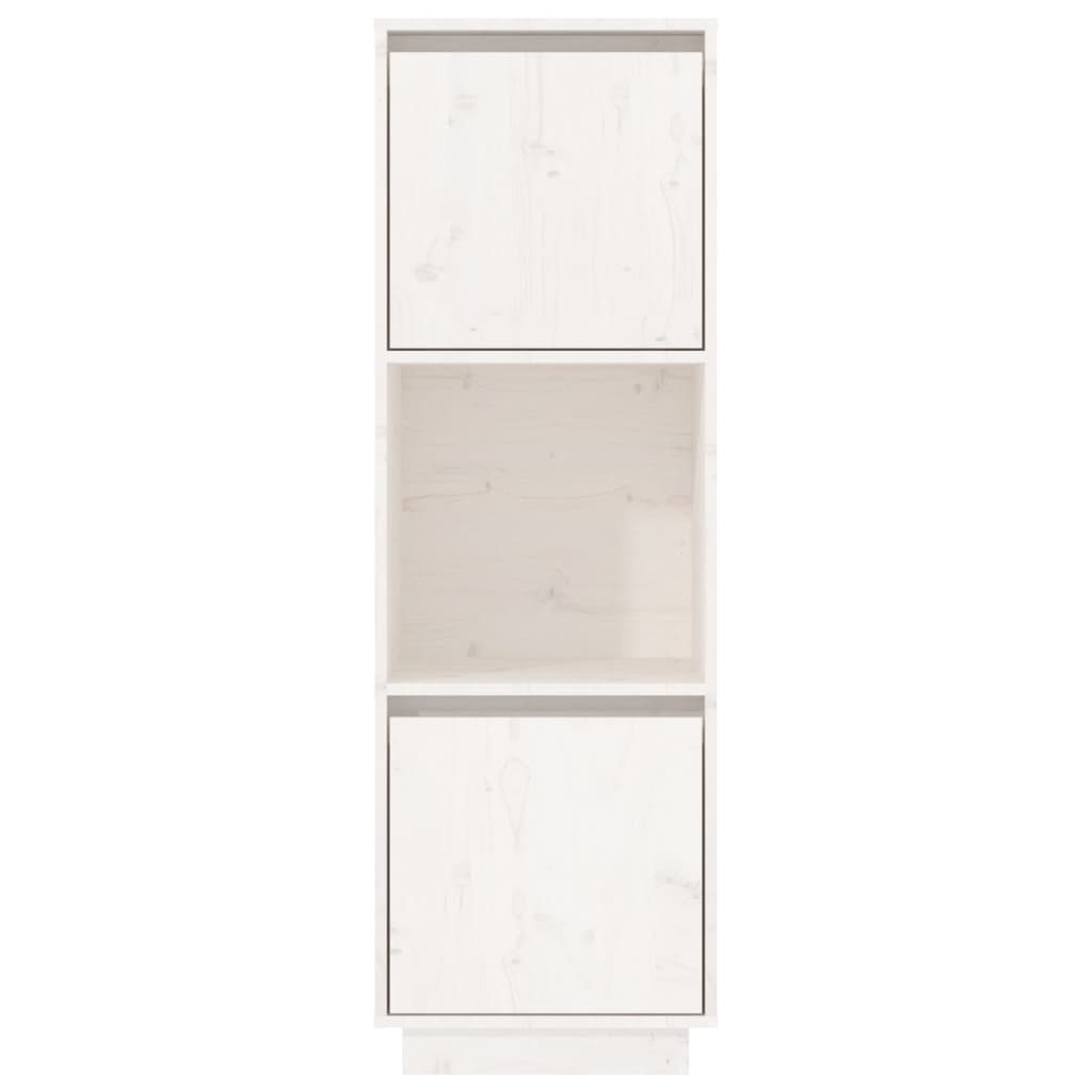 Buffet haut Blanc 38x35x117 cm Bois massif de pin