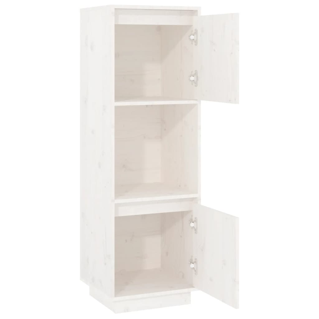 Buffet haut Blanc 38x35x117 cm Bois massif de pin