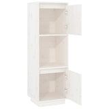 Buffet haut Blanc 38x35x117 cm Bois massif de pin