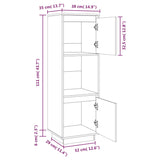 Buffet haut Blanc 38x35x117 cm Bois massif de pin