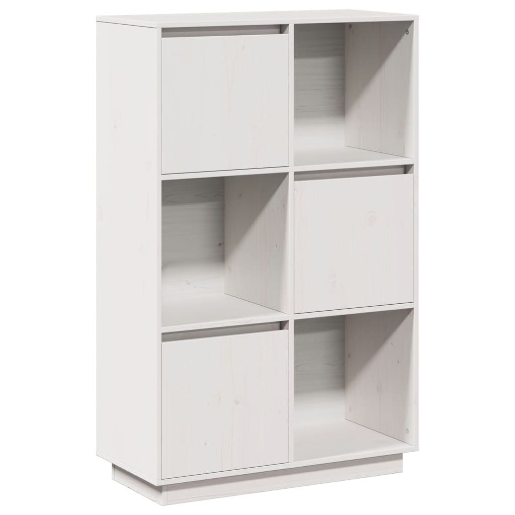 Buffet haut Blanc 74x35x117 cm Bois massif de pin