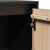 Buffet Noir 74x35x117 cm Bois massif de pin