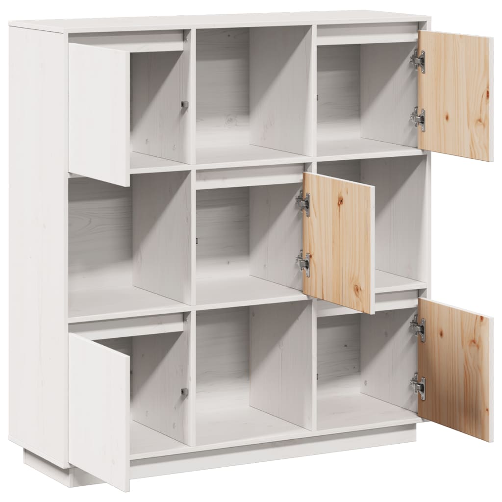 Buffet Blanc 110,5x35x117 cm Bois massif de pin