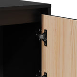 Buffet Noir 110,5x35x117 cm Bois massif de pin