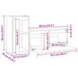 TV cabinet 2 pcs White Solid pine wood