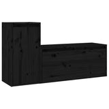 Meubles TV 2 pcs Noir Bois massif de pin