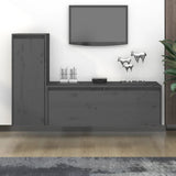 Meubles TV 2 pcs Gris Bois massif de pin