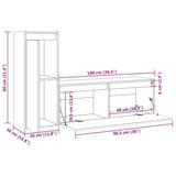 Meubles TV 2 pcs Noir Bois massif de pin