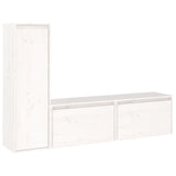 TV cabinet 3 pcs White Solid pine wood