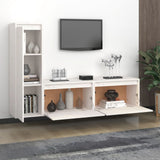 TV cabinet 3 pcs White Solid pine wood