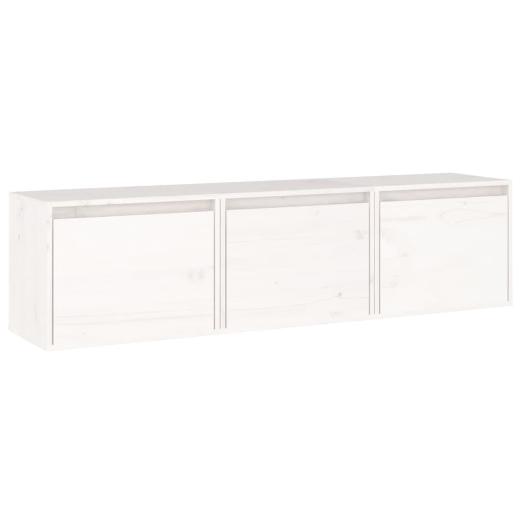 Meubles TV 3 pcs Blanc Bois massif de pin