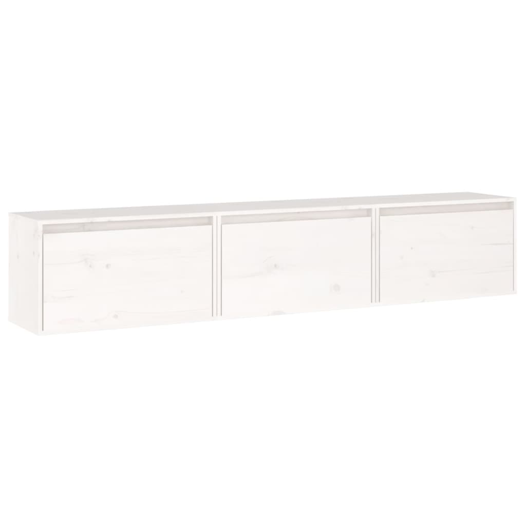 Meubles TV 3 pcs Blanc Bois massif de pin