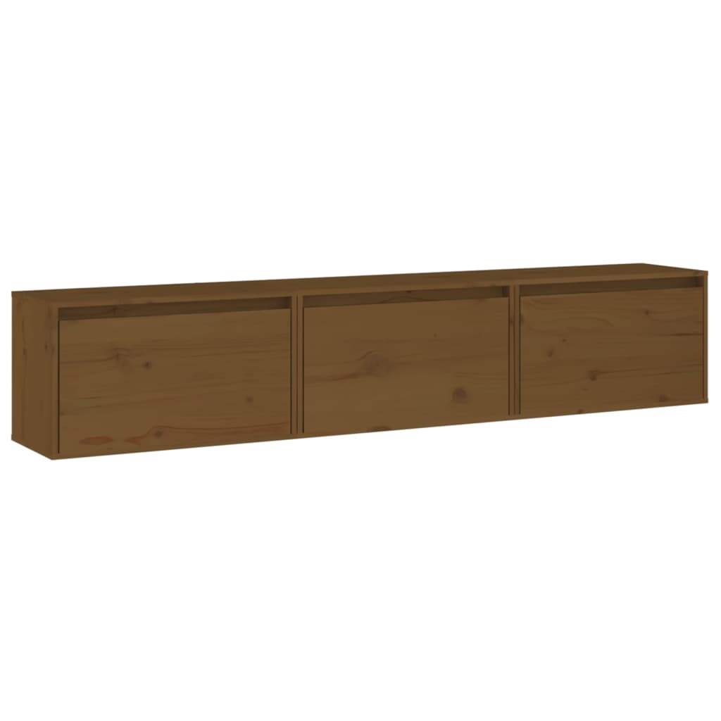 Meubles TV 3 pcs Marron miel Bois massif de pin