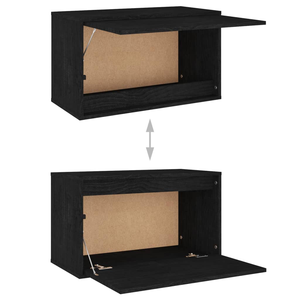 Meubles TV 3 pcs Noir Bois massif de pin