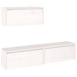 Meubles TV 3 pcs Blanc Bois massif de pin