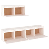 TV cabinet 3 pcs White Solid pine wood