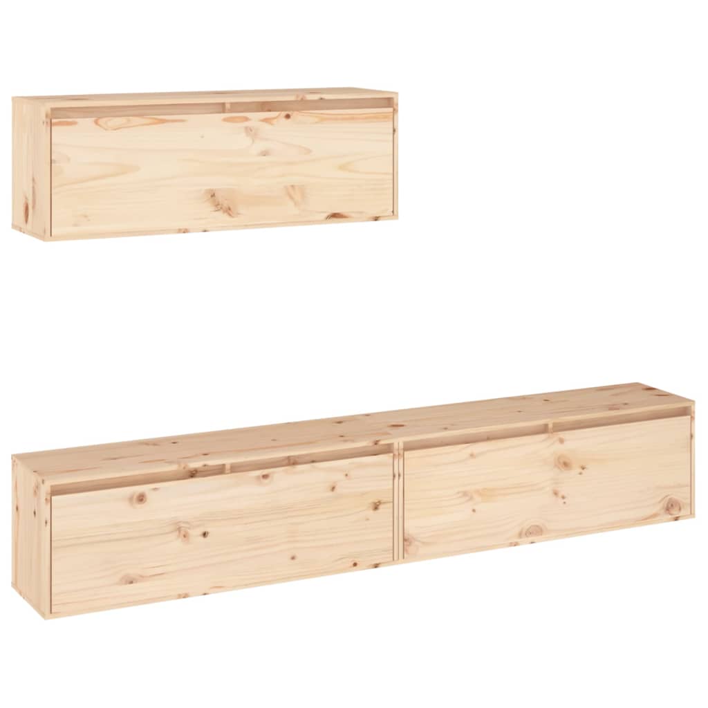 Meubles TV 3 pcs Bois massif de pin