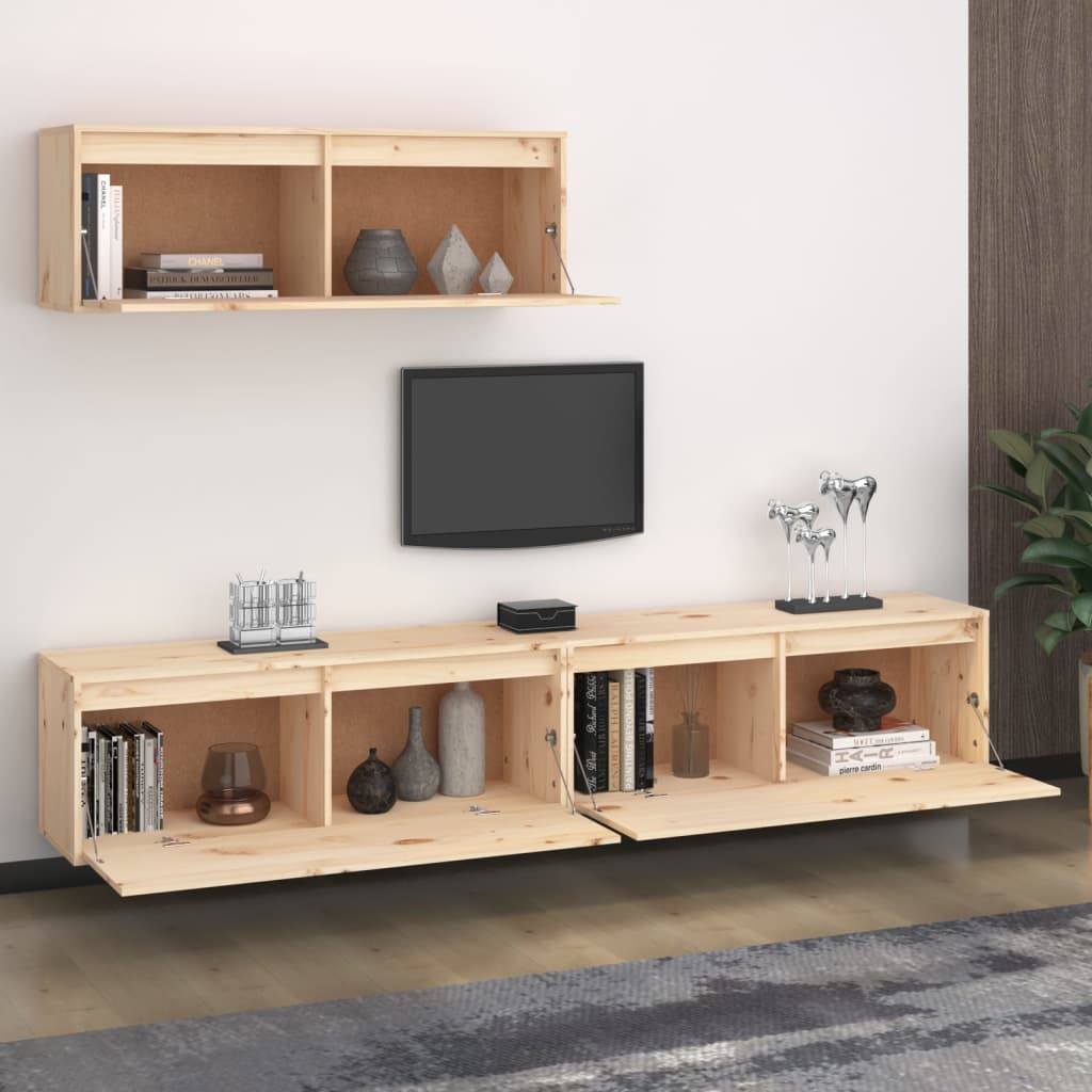 Meubles TV 3 pcs Bois massif de pin