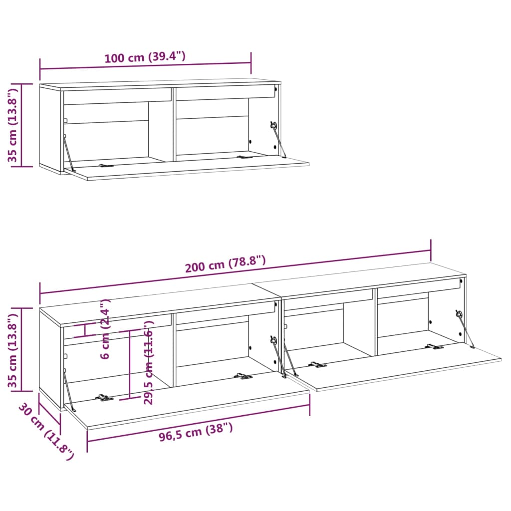 Ensemble de meubles TV 3 pcs blanc bois massif de pin