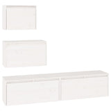 Meubles TV 4 pcs Blanc Bois massif de pin