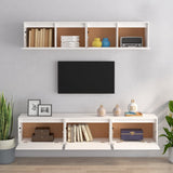 5 pcs TV cabinet White Solid pine wood