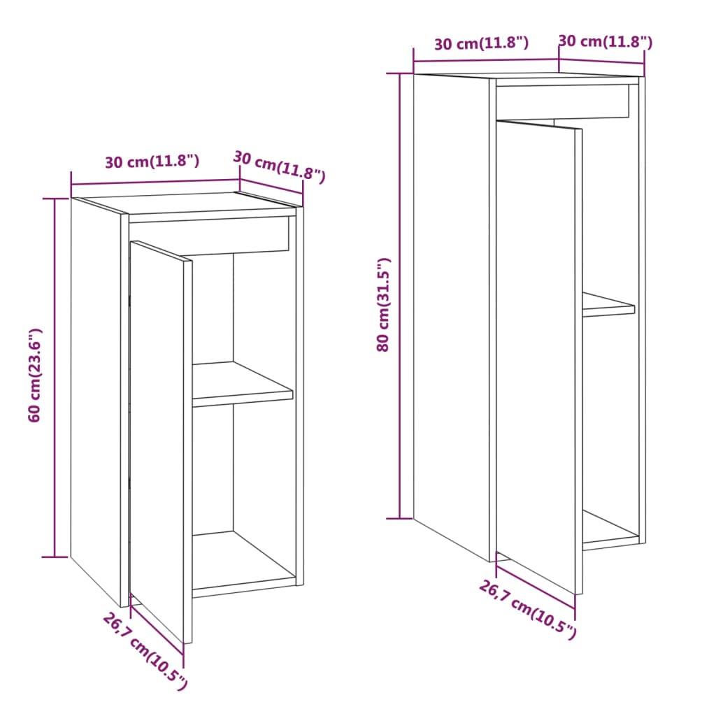 Meubles TV 2 pcs Bois massif de pin