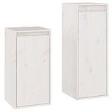 TV cabinet 2 pcs White Solid pine wood