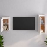 Meubles TV 2 pcs Blanc Bois massif de pin