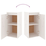 TV cabinet 2 pcs White Solid pine wood