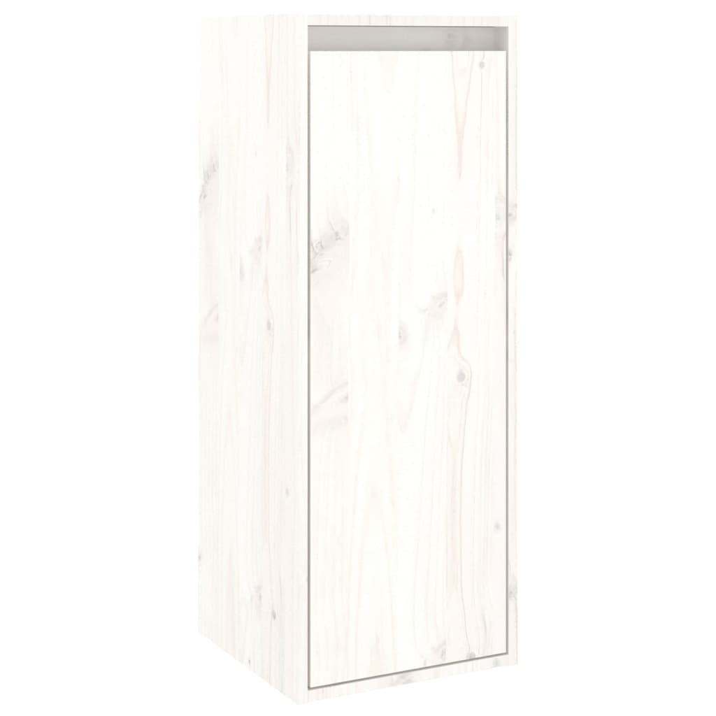 TV cabinet 2 pcs White Solid pine wood