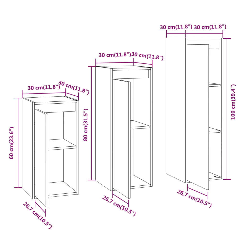 Meubles TV 3 pcs Bois massif de pin