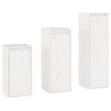 Meubles TV 3 pcs Blanc Bois massif de pin