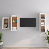 Meubles TV 3 pcs Blanc Bois massif de pin