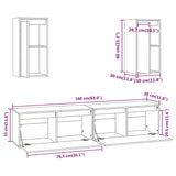 Meubles TV 4 pcs Bois massif de pin