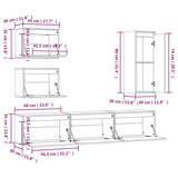 Meubles TV 6 pcs Blanc Bois massif de pin