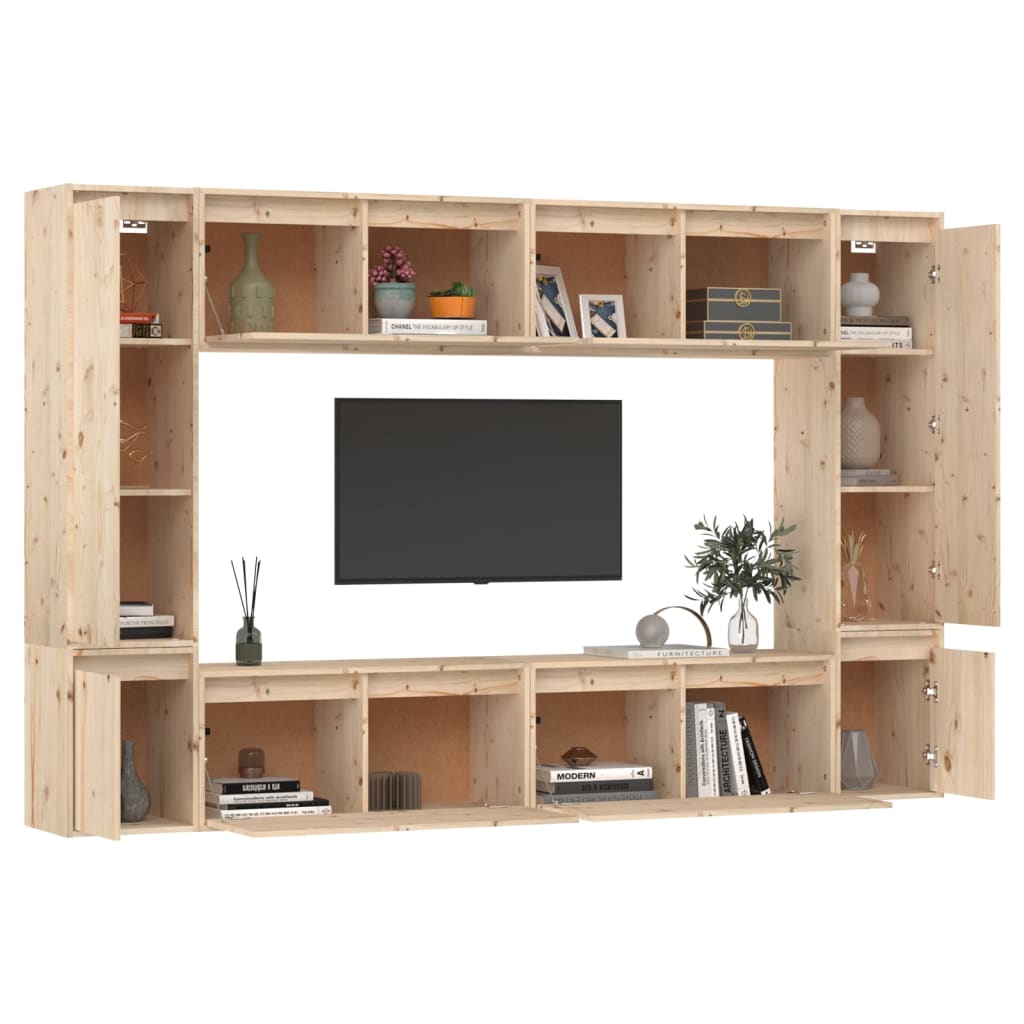 Meubles TV 8 pcs Bois massif de pin