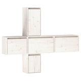 Meubles TV 5 pcs Blanc Bois massif de pin