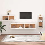 TV cabinet 4 pcs White Solid pine wood