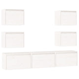 Meubles TV 7 pcs Blanc Bois massif de pin