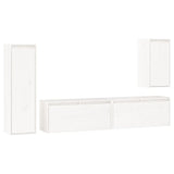 Meubles TV 4 pcs Blanc Bois massif de pin