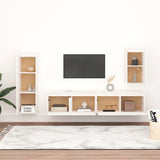 TV cabinet 4 pcs White Solid pine wood