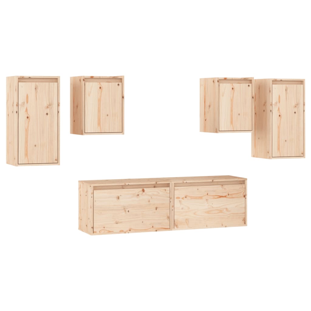 6 pcs TV cabinet Solid pine wood