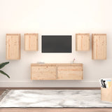 6 pcs TV cabinet Solid pine wood