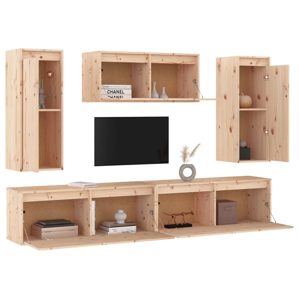 Meubles TV 5 pcs Bois massif de pin