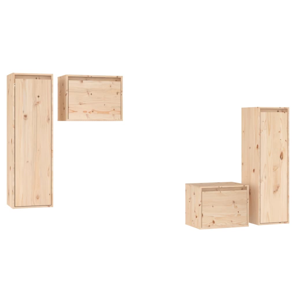 Meubles TV 4 pcs Bois massif de pin