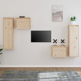 4 pcs TV cabinet Solid pine wood