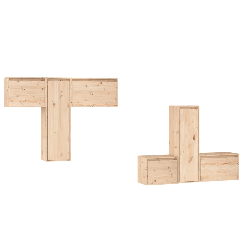 Meubles TV 6 pcs Bois massif de pin