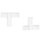 Meubles TV 6 pcs Blanc Bois massif de pin