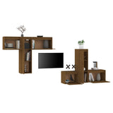 Meubles TV 6 pcs Marron miel Bois massif de pin