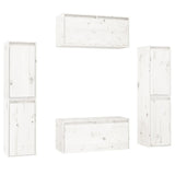 Meubles TV 6 pcs Blanc Bois massif de pin